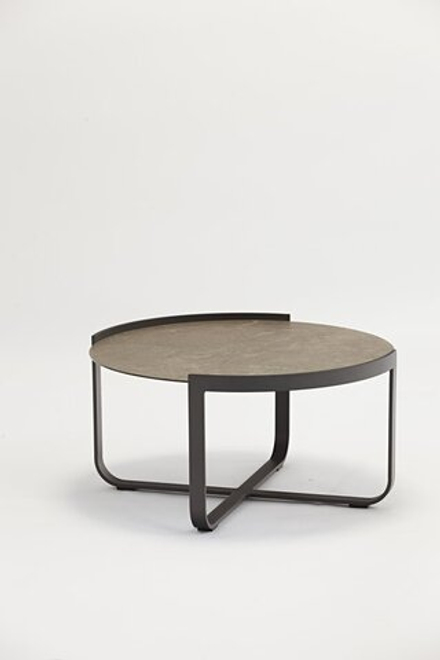 Boden, стол кофейный антрацит/коричневый, алюминий/закаленное стекло с керамической печатью