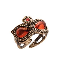 AM-2677 Кольцо «Маска Карнавал» (латунь, янтарь)