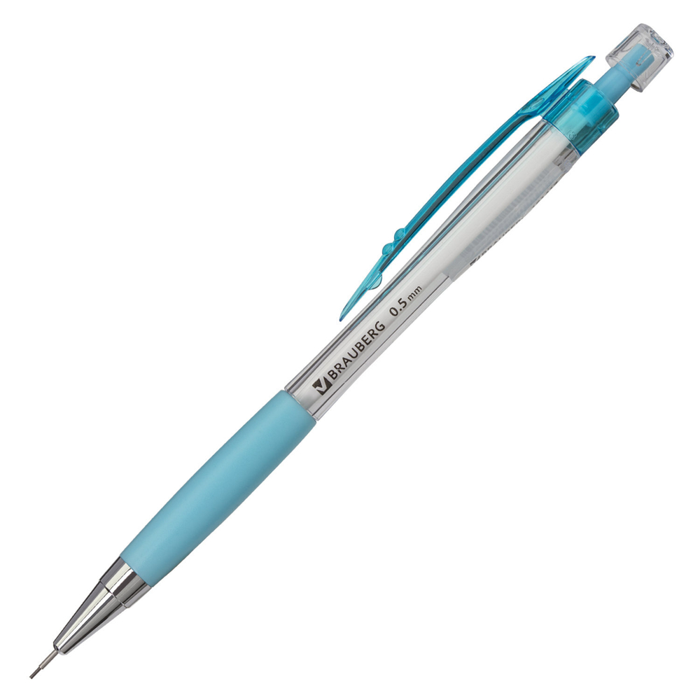 Карандаш механический 0,5 мм, BRAUBERG "Elegant", резиновый грип, корпус ассорти, 181417