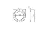 Зеркало настенное Garda Decor 50SX-2023, круглое, 60 см, ободок зеркальный.
