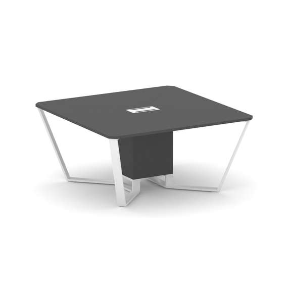 Steel Meet Стол переговорный квадратный KD-PR.B.SP-08 Антрацит/Металл Белый 1600*1600*750