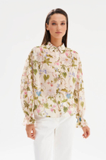 23540 Блузка женская (сливочный принт)