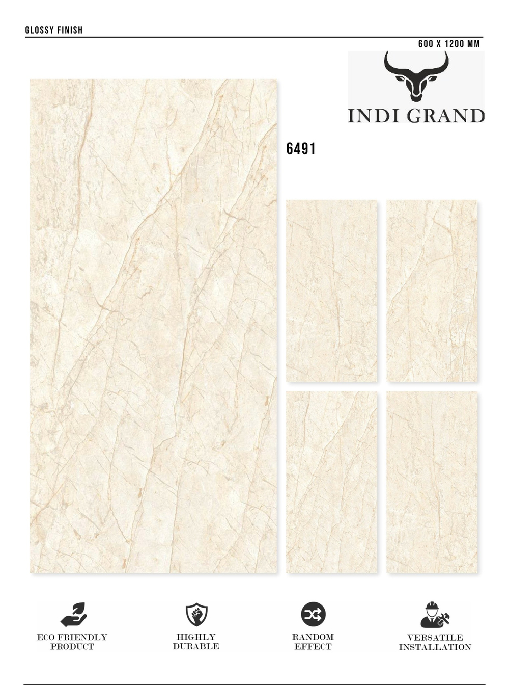 Керамогранит glossy №6, 60х120, 6491