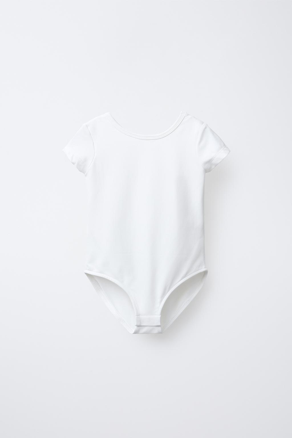 ZARA ОДНОТОННОЕ БОДИ С КОРОТКИМИ РУКАВАМИ, БЕЛЫЙ