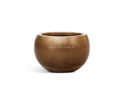 Кашпо TREEZ Effectory - Metal - Полусфера - Тёмное матовое золото