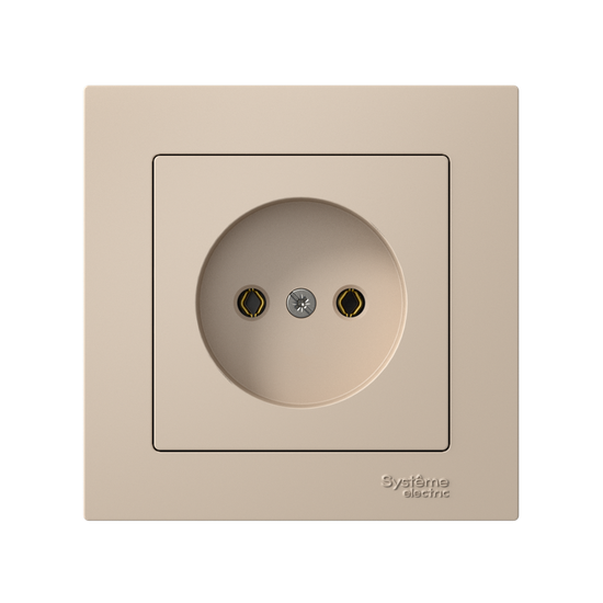Розетка AtlasDesign 16А без заземл. быстрозажим. клем. в сборе песочн. SE ATN001240S