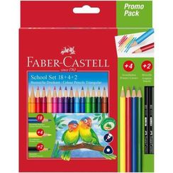 Rəngli karandaş \ Цветные карандаши  18 rəng 4+2 promo 201597 Faber Castell