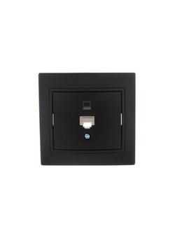 Розетка компьютерная 1-м СП Mira RJ45 черн. бархат LEZARD 701-4242-139