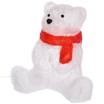 Фигура светодиодная «Мишка в шарфике» 27*20*25 см, 30 ламп LED, авторежим, 220V, Белый