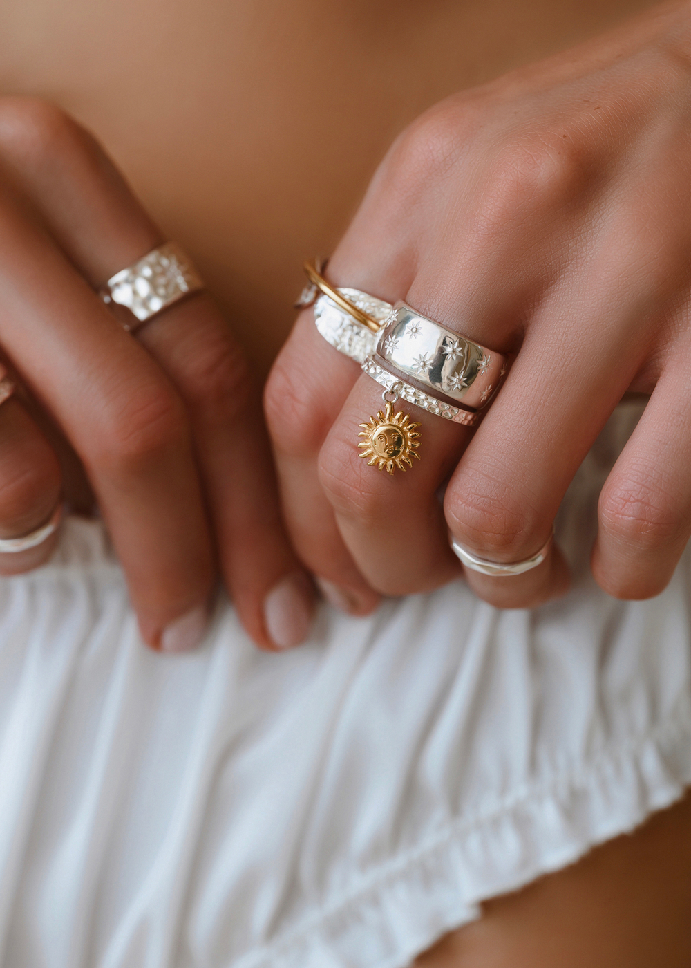 Кольцо «Солнце» с позолотой