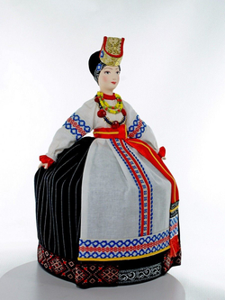 Кукла фарфоровая Воронежский женский костюм