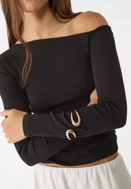 STRADIVARIUS Рельефный браслет, золотой