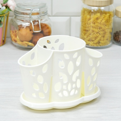 Сушилка для столовых приборов 3-х секционная Plast Team (молочный туман)