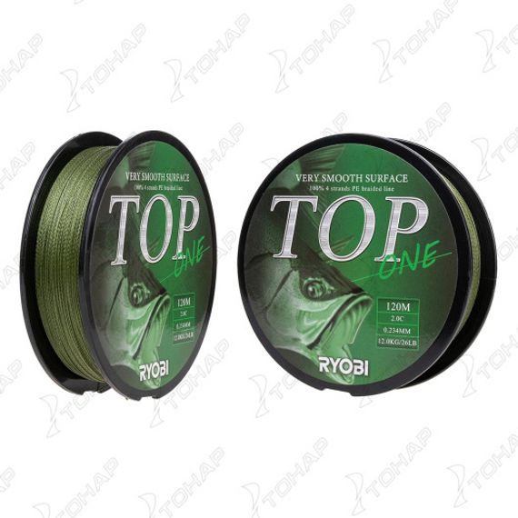 Шнур TOP PE4X-120M 2,0/d-0.234mm Dark green Ryobi