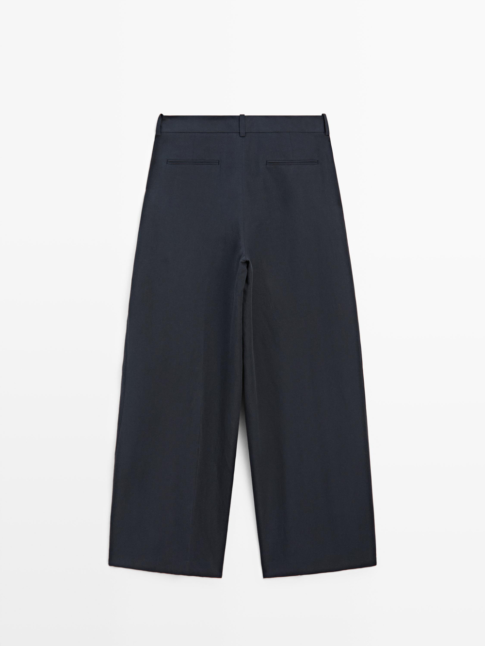 Massimo Dutti Свободные брюки со складками, темно-синий