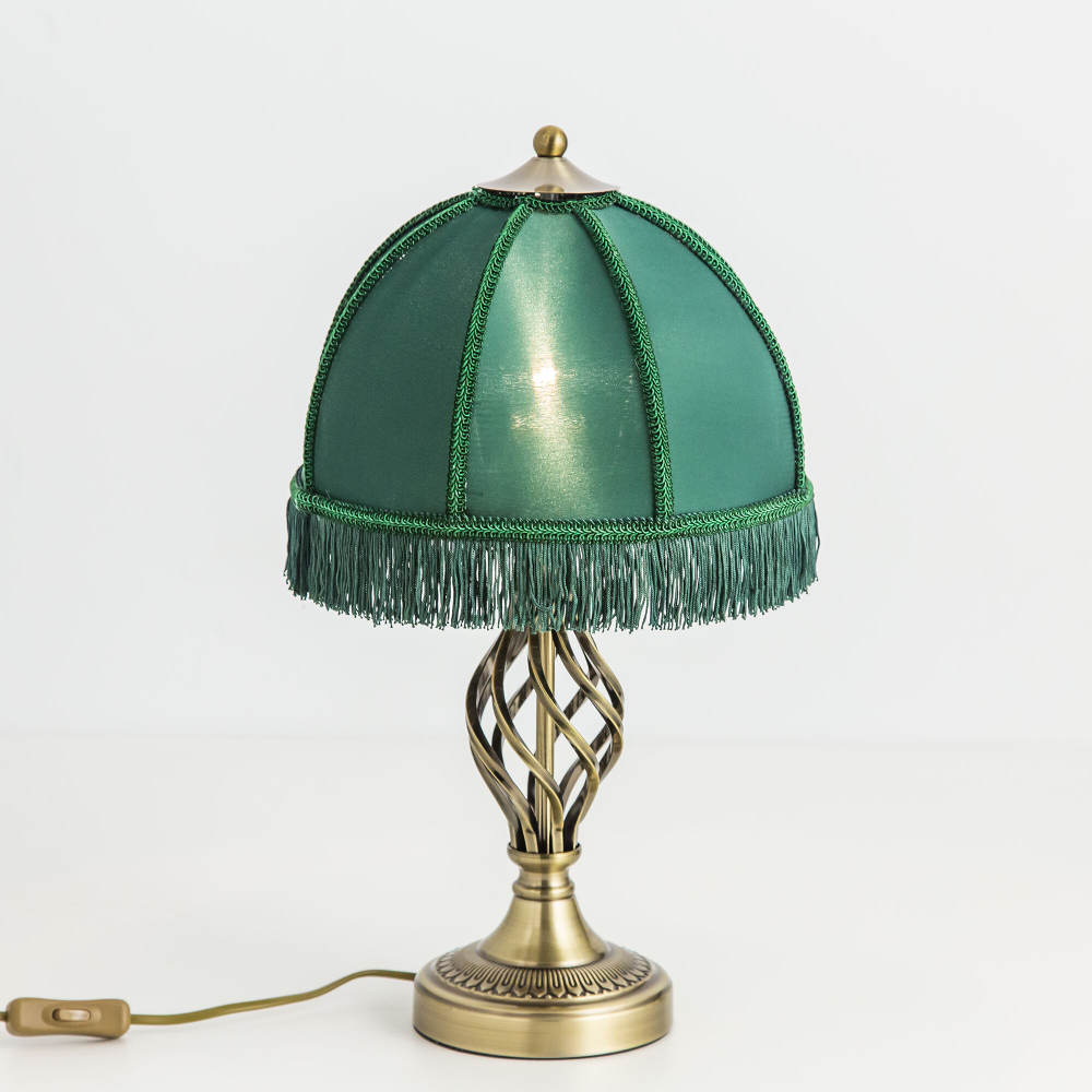 Citilux Базель CL407802 Настольная лампа с зелёным абажуром Бронза