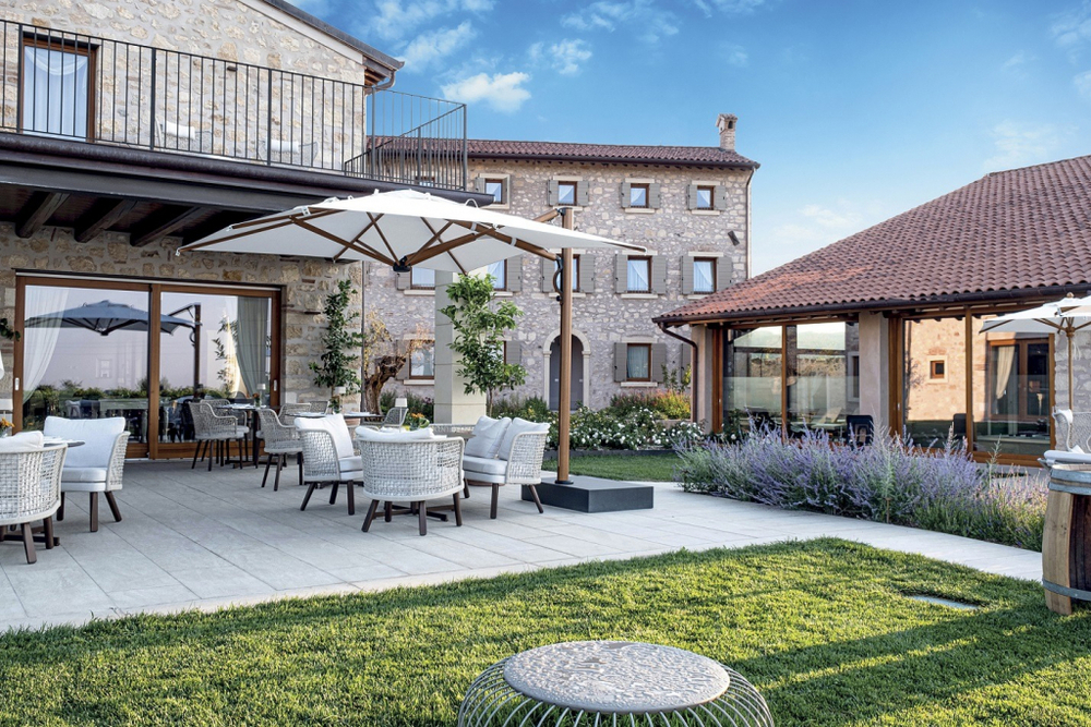 Зонт профессиональный 3х4 м Scolaro Astro Timber, имитация ироко, слоновая кость