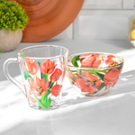 Набор "Ланч" 2 предмета (кружка 250мл, салатник 250мл) "Тюльпаны"