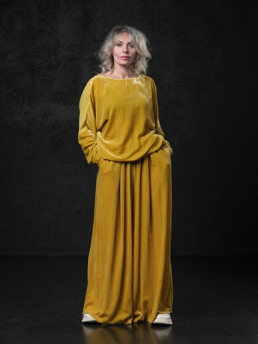 Лонг двусторонний /бархат + шелк