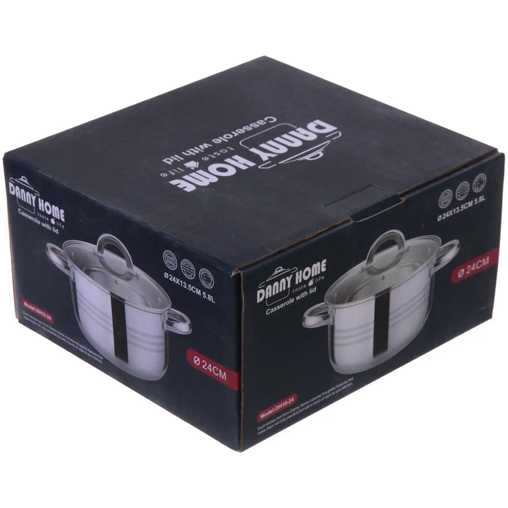 Кастрюля из нержавеющей стали MARIA 5,8л, индукция, DH10-24