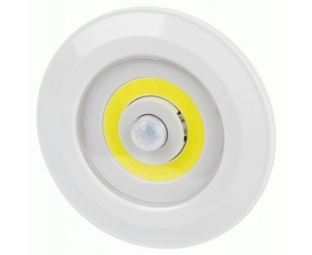 Фонарь пушлайт Эра светодиодный 1 LED 3 Вт на батарейках AAA пластик с датчиком движения (Б0054039)