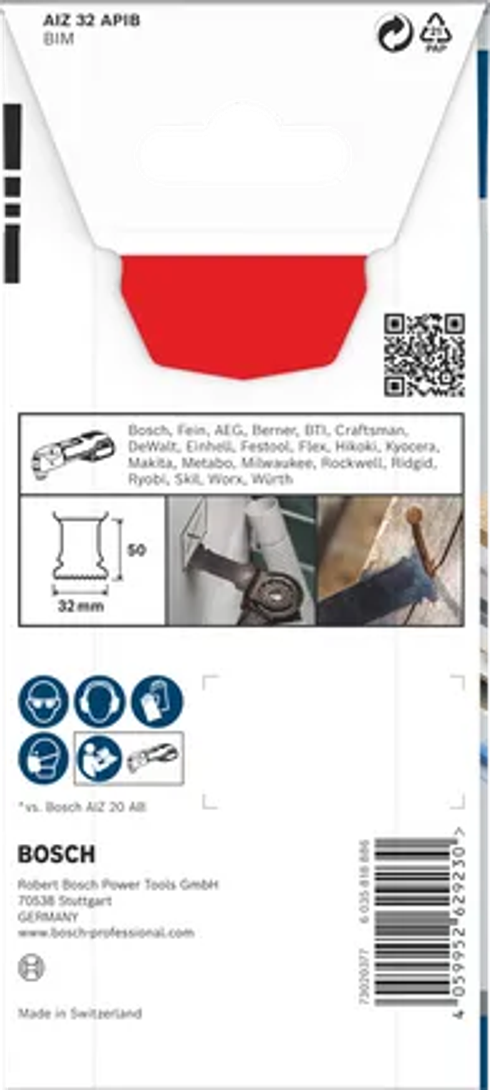 Полотно погружное Wood and Metal AIZ 32 APIB 32х50 мм BOSCH 2608669066