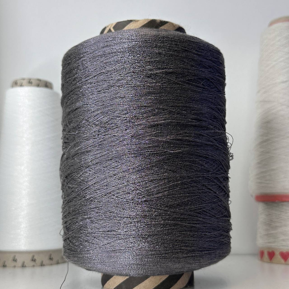 SOLO - Stock Italy; 63%хлопок, 37% люрекс; 1500м/100гр; графитовый блеск;