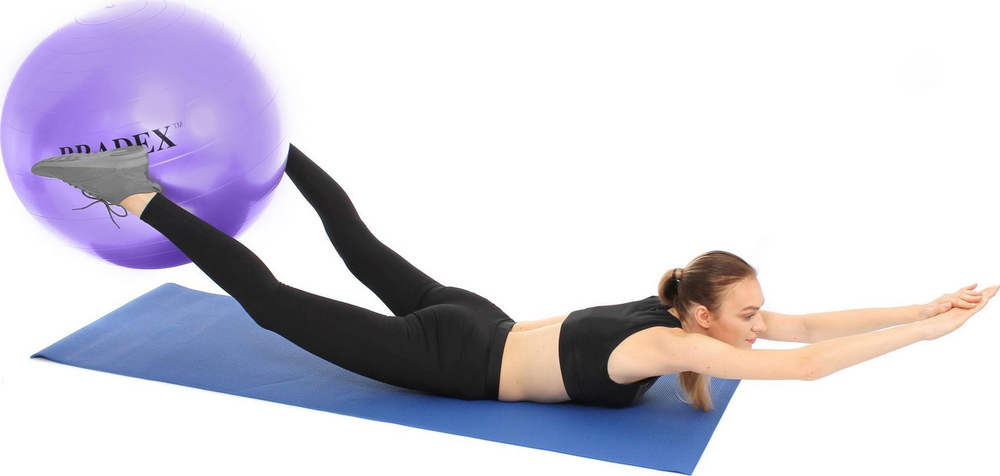 Мяч для фитнеса «ФИТБОЛ-65» Bradex SF 0718 с насосом, фиолетовый