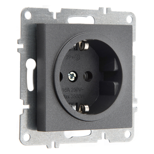 Розетка с заземлением 16А 250В ARVIA Electric, антрацит 50042000217