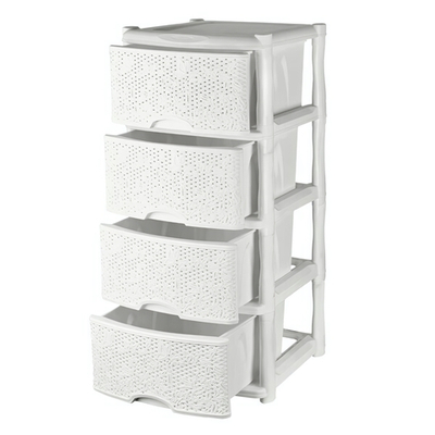 Комод Keeplex Fiori четырехсекционный 48х41х94,5см белое облако