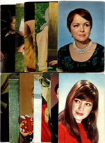 №123 Открытки Артисты и актёры СССР 1970–1980-е г. 25 штук. Цветные, чистые, без повторов
