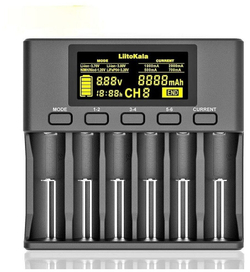 Зарядное устройство LiitoKala Lii-S6 для Li-ion, Ni-Mh и Ni-Cd аккумуляторов , 1шт.