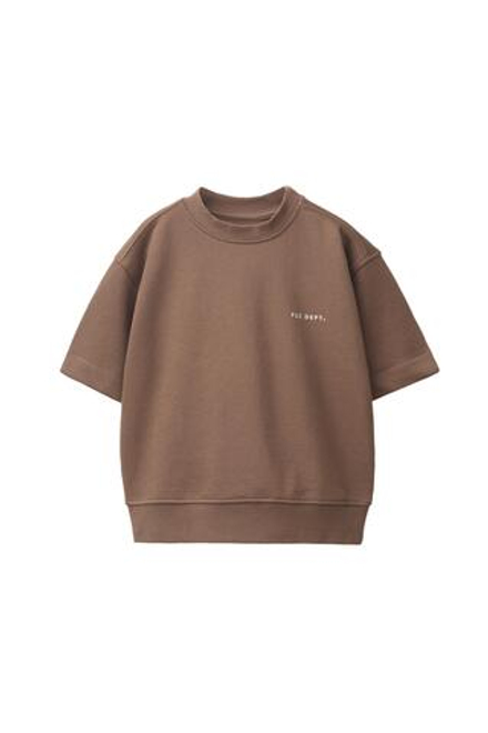 ZARA ТОЛСТОВКА С КОРОТКИМИ РУКАВАМИ И РЕЛЬЕФНОЙ НАДПИСЬЮ, СВЕТЛО-КОРИЧНЕВЫЙ