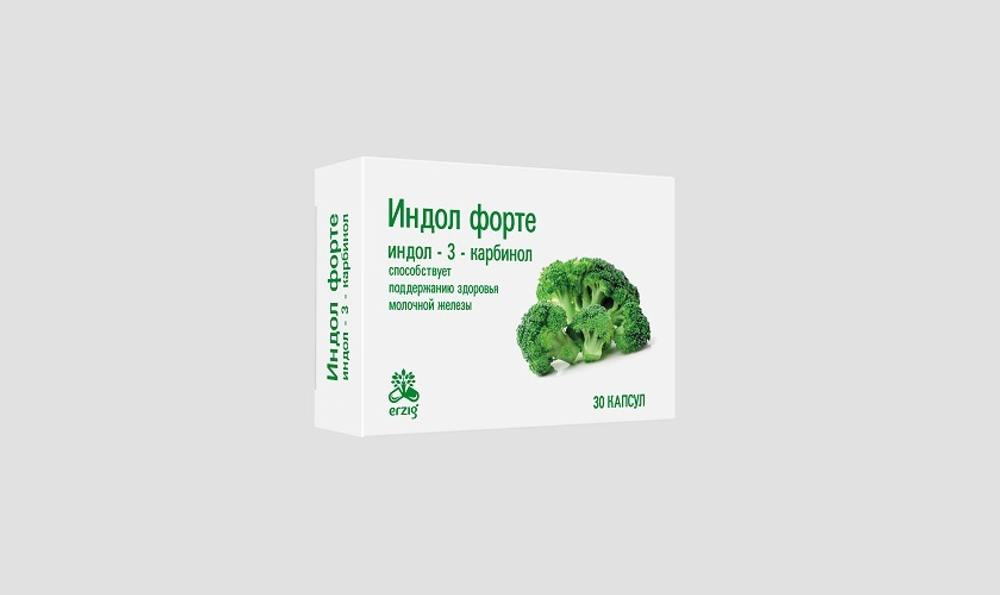 Индол форте 380 мг, индол-3-карбинол, 30 капсул.