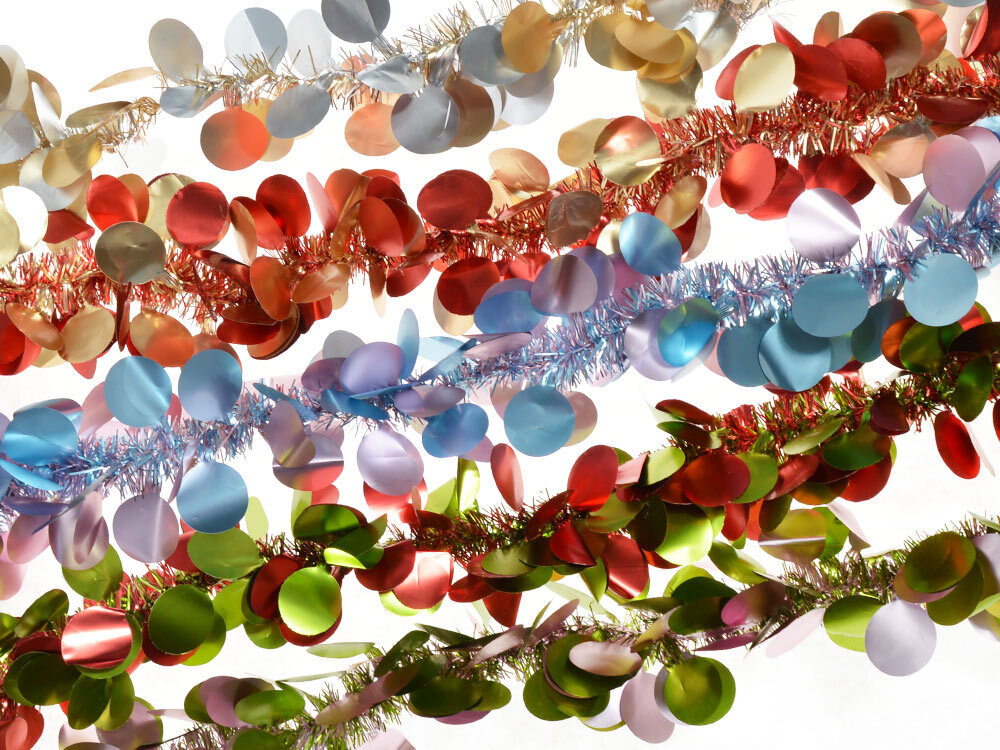 Мишура новогодняя 2м*8см "Круг" микс цветов