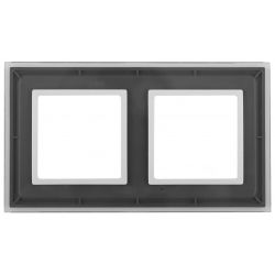 14-5102-00 ЭРА Рамка на 2 поста, стекло, Эра Elegance, прозрачный+бел