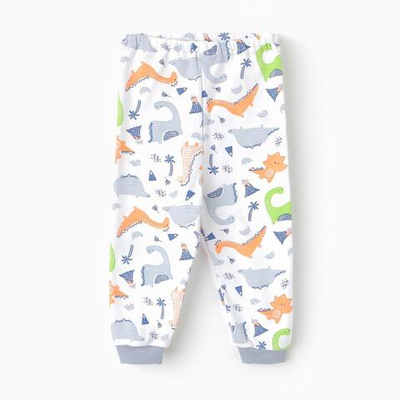 Ползунки(Штанишки) детские, цвет белый/динозавры, р. 62 10134525 (Рыжик)