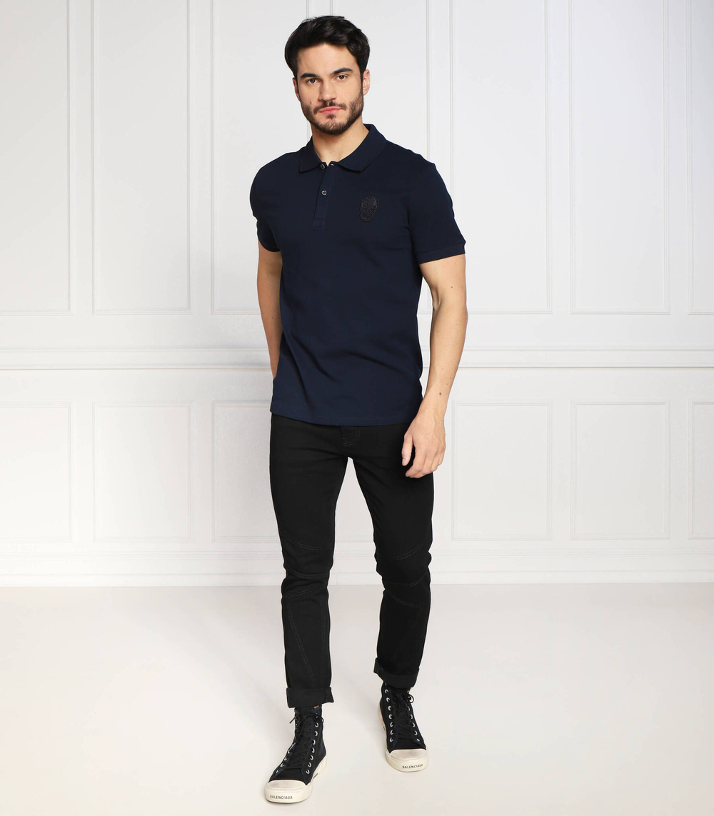 поло skull badge Alexander McQueen - темно-синий(727290 QUX33)