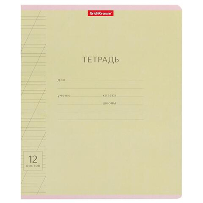 Тетрадь школьная А5 12л косая линия,зеленая "Классика Visio" (Erich Krause) микс цветов (комплект 3 шт)