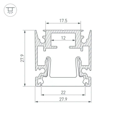 Профиль HR-FACADE-2000 ANOD (Arlight, Алюминий) 034946