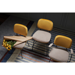 Стул полубарный с контрастным кантом pea, велюр, желтый/бежевый