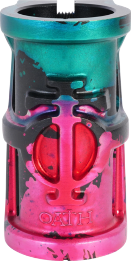 Зажим для трюкового самоката Oath Cage v2 SCS (зеленый / розовый / черный)