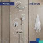 Душевая система 35к Milardo RORSB02M67 "Rora" лейка "Тропический душ" встраиваемая ХРОМ