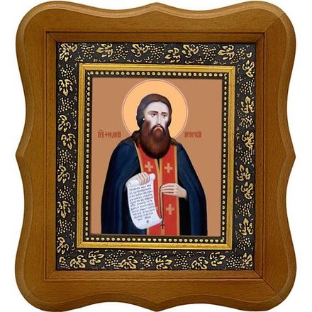 Феодосий Печерский Преподобный. Икона на холсте.