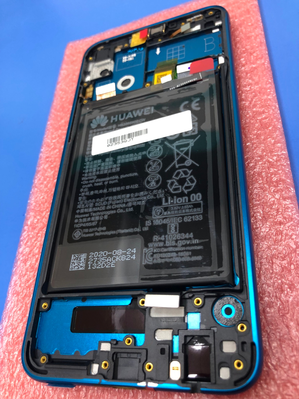 Дисплей в сборе с тачскрином,рамкой и новой акб,зеленый,для Honor 9X Lite/Honor 8X,Оригинал