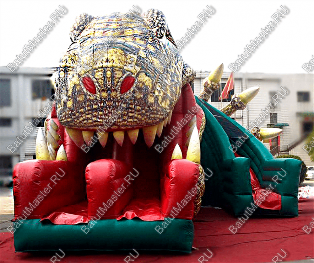 Коммерческий надувной батут "Клыкастый динозавр", 11*9*8 м
