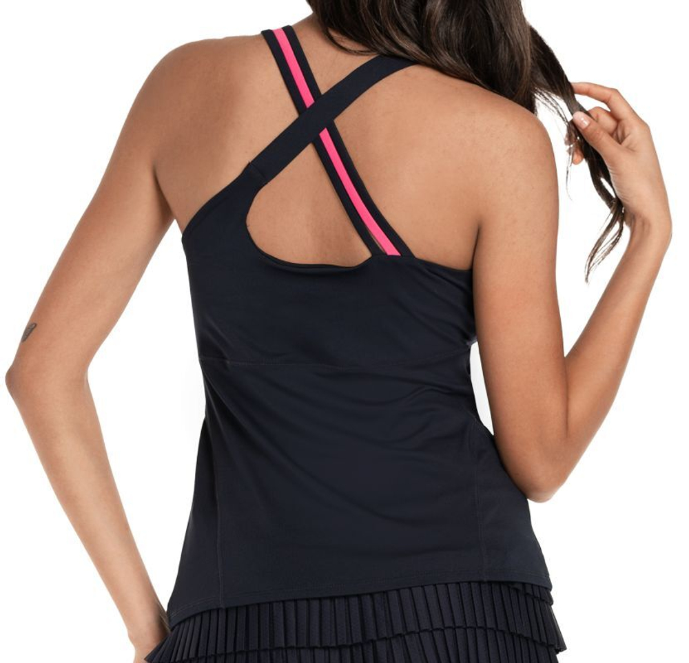 Женский топ теннисный Lucky in Love Santa FE Glow Tripple Strap Tank W/Bra - midnight