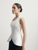 Молочный корсетный топ из атласа "Muse Blanc"