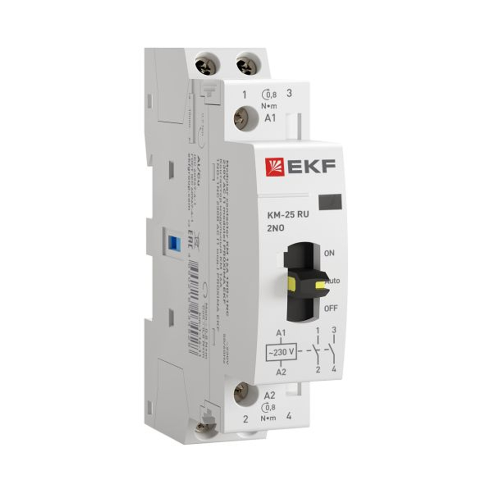 Контактор модульный КМ РУ 25А 2NO 230В АС (1 мод.) PROXIMA EKF
