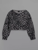 Лонгслив для девочки укороченный, леопард